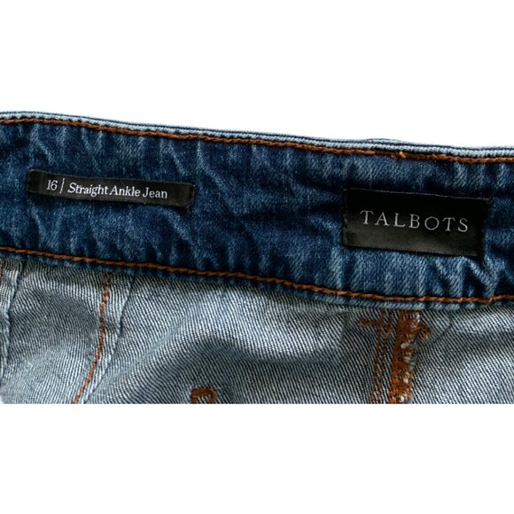 TALBOTS Womens' Sydney Wash High Waist Straight Ankle Jeans Size 16 - Picture 10 of 10